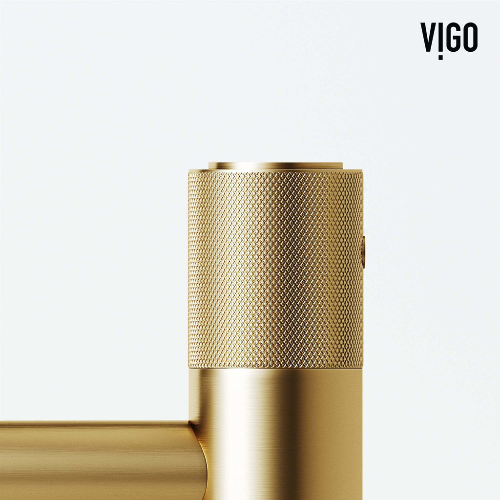VIGO - Apollo Single Hole Bathroom Faucet In Matte Brushed Gold Model# VG01048MG