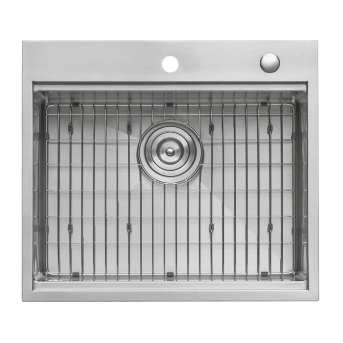 Siena Ruvati 25" x 22" Workstation Drop-in Topmount 16 Gauge Stainless Steel Rounded Corners Ledge Kitchen Sink Single Bowl – Model # RVH8023