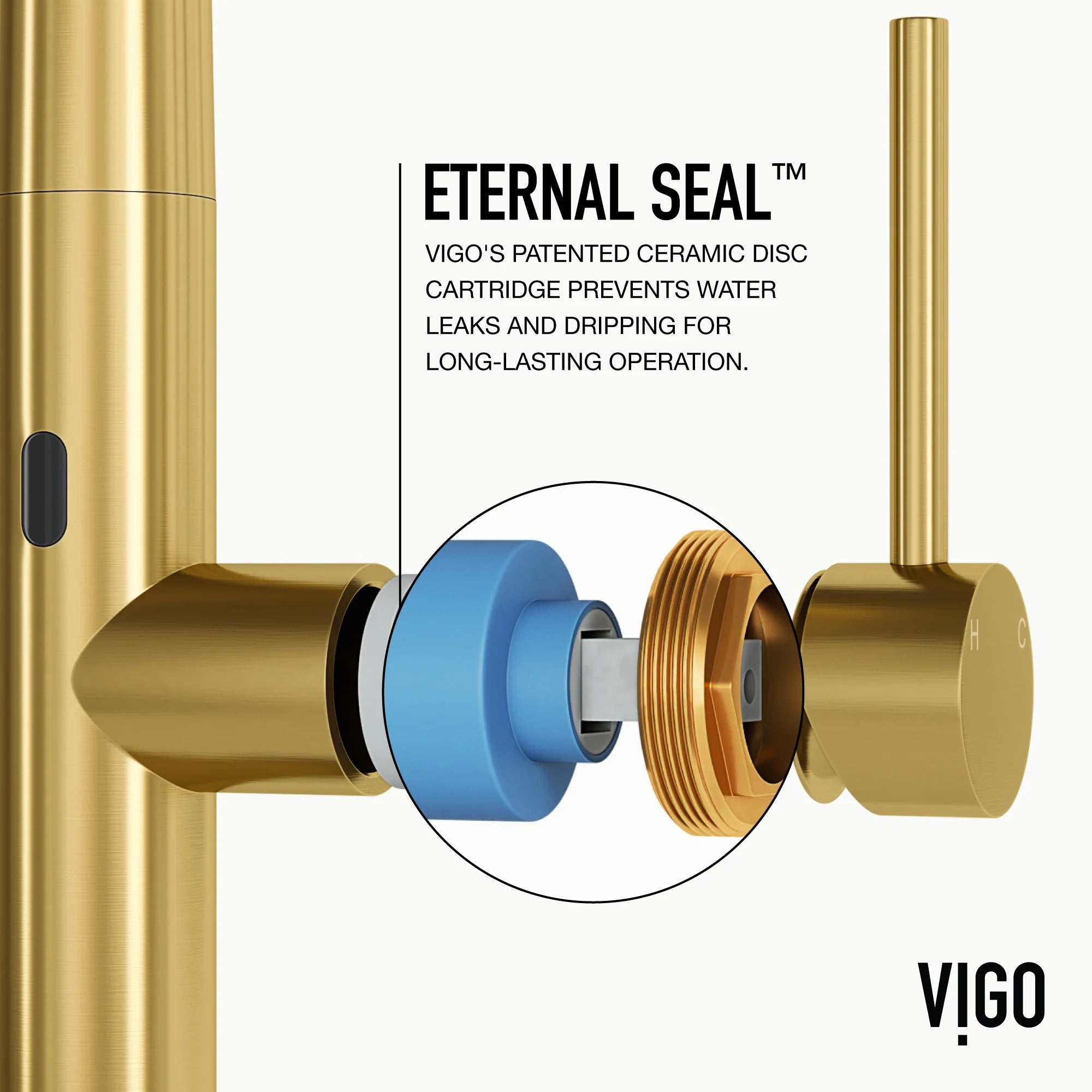 VIGO - Greenwich 18 in. Single Handle Smart Pull-Down Touchless Sensor Kitchen Faucet In Matte Brushed Gold Finish Model# VG02029MGS
