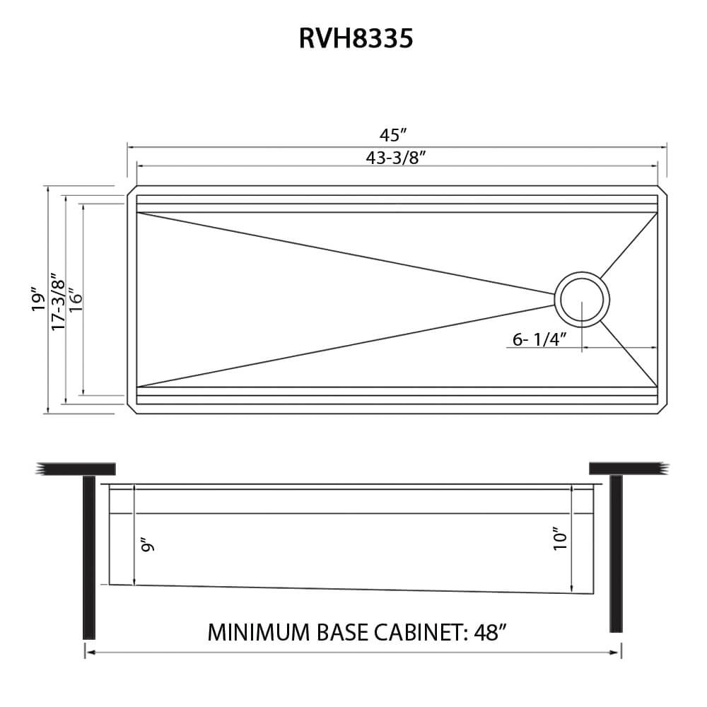 Dual-Tier Nova Model: RVH8335 Ruvati 45-inch Workstation Two-Tiered Ledge Kitchen Sink Undermount 16 Gauge Stainless Steel – RVH8335
