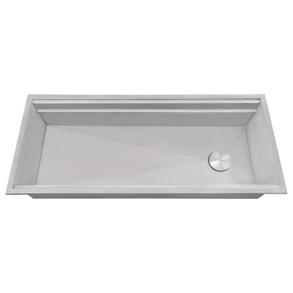Dual Tier Model: RVH8433 Ruvati 45-inch Workstation Two-Tiered Ledge Kitchen Sink Drop-in Topmount 16 Gauge Stainless Steel – RVH8433