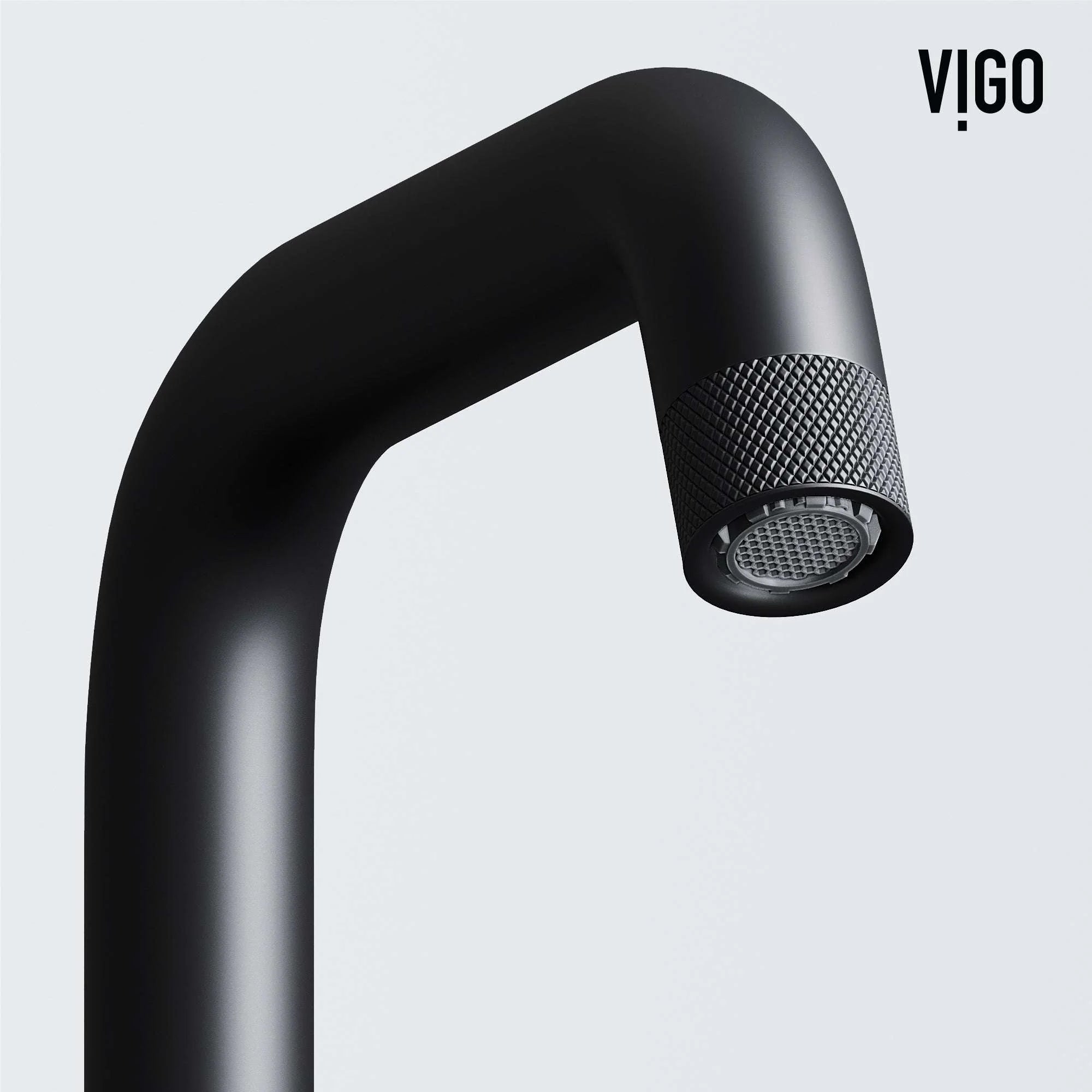 VIGO - Cass Single Hole Bathroom Faucet with Knurled Wheel Handle In Matte Black Model# VG01047MB
