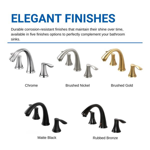 Oakland Wide Spread Bathroom Sink Faucet with Pop Up Drain in Satin Gold Model# KSB8232SG