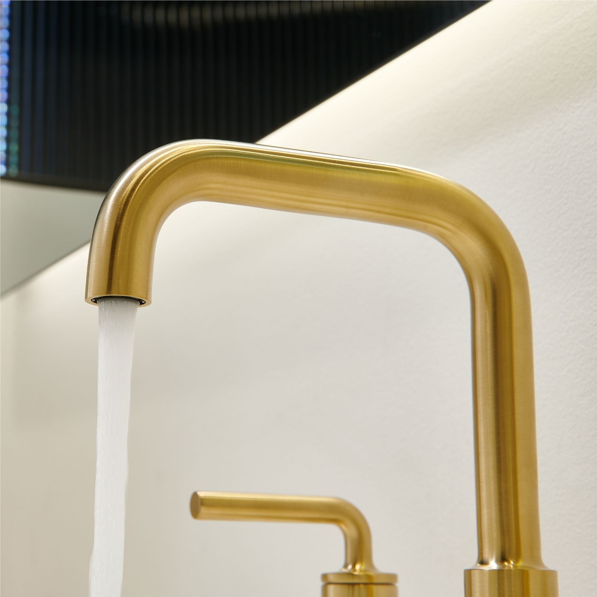 Oakland Wide Spread 2 Handle Bathroom Sink Faucet with Pop Up Drain in Satin Gold – Model #KSB8236SG