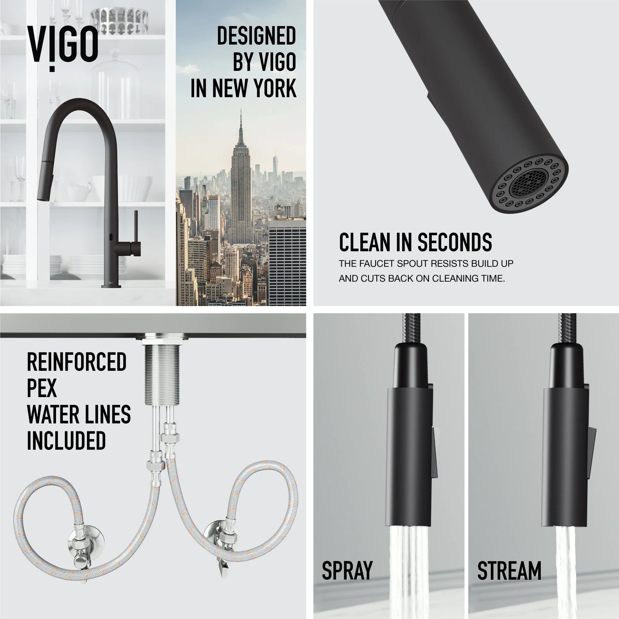 VIGO - Greenwich 18 in. Single Handle Smart Pull-Down Touchless Sensor Kitchen Faucet In Matte Black Finish Model# VG02029MBS