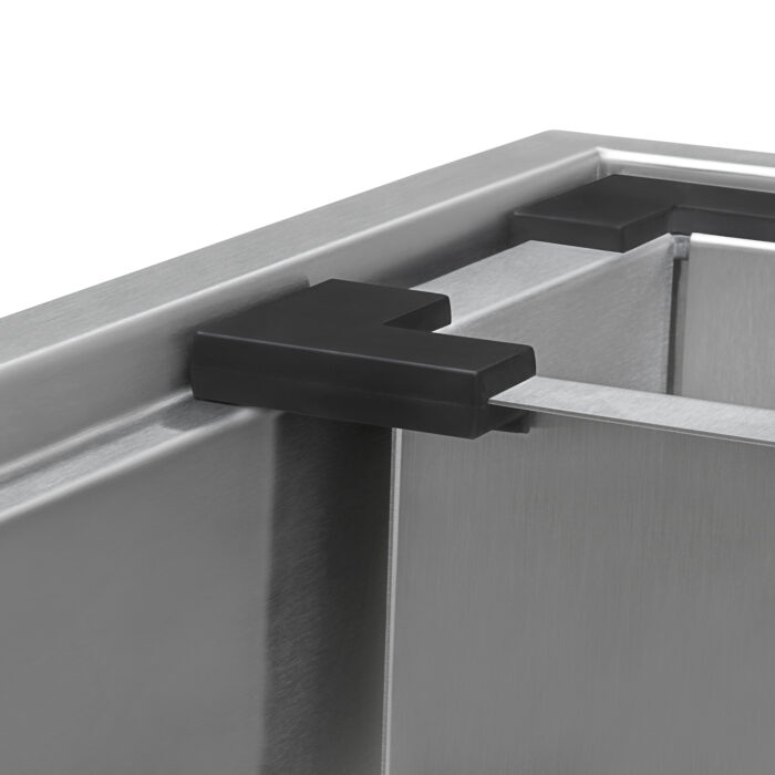 Siena Ruvati 33" x 22" Workstation Drop-in 60/40 Double Bowl Topmount Rounded Corners 16 Gauge Stainless Steel Ledge Kitchen Sink – Model # RVH8035