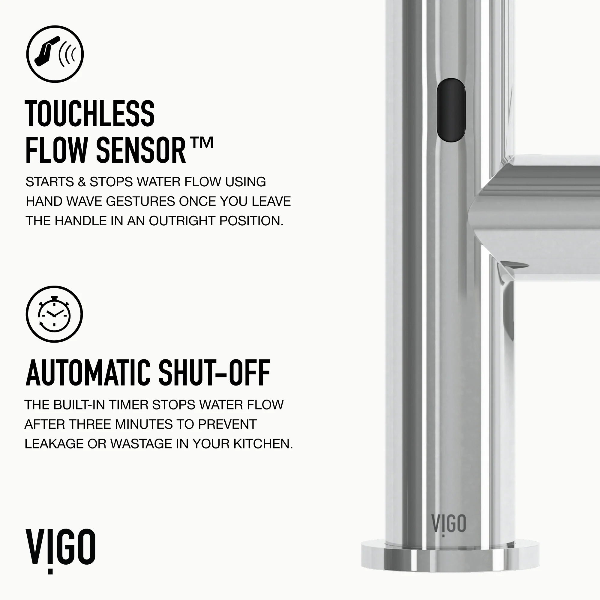 VIGO - Greenwich 18 in. Single Handle Smart Pull-Down Touchless Sensor Kitchen Faucet In Chrome Finish Model# VG02029CHS