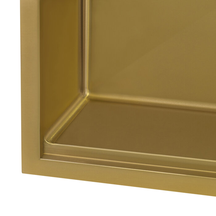 Giana Ruvati 33" Matte Gold Workstation Undermount Kitchen Sink Single Bowl – Model# RVH6533GG