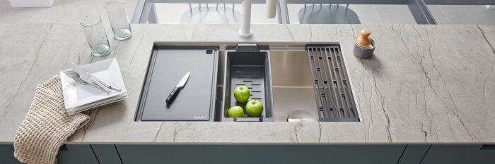 Veniso Nova Model: RVH8584 Ruvati 30-inch Workstation Slope Bottom Offset Drain Undermount 16 Gauge Kitchen Sink – RVH8584