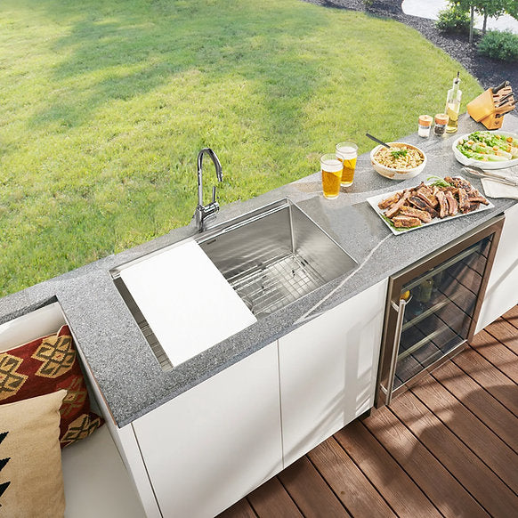 Nantucket Sinks - All-Weather Undermount Outdoor Stainless Steel WorkStation Sink Model# AW-PS-3219-16