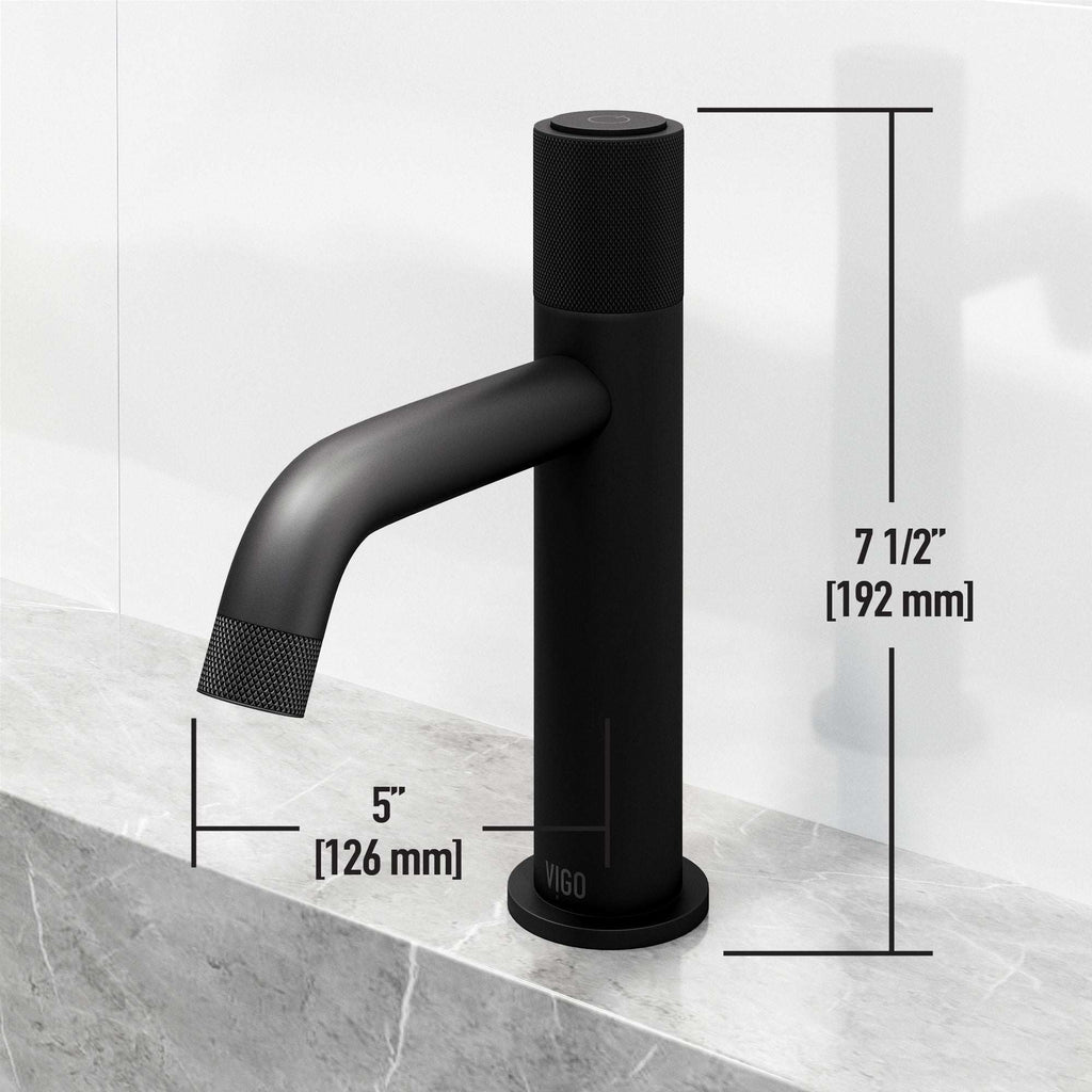 VIGO - Apollo Single Hole Bathroom Faucet In Matte Black Model# VG01048MB