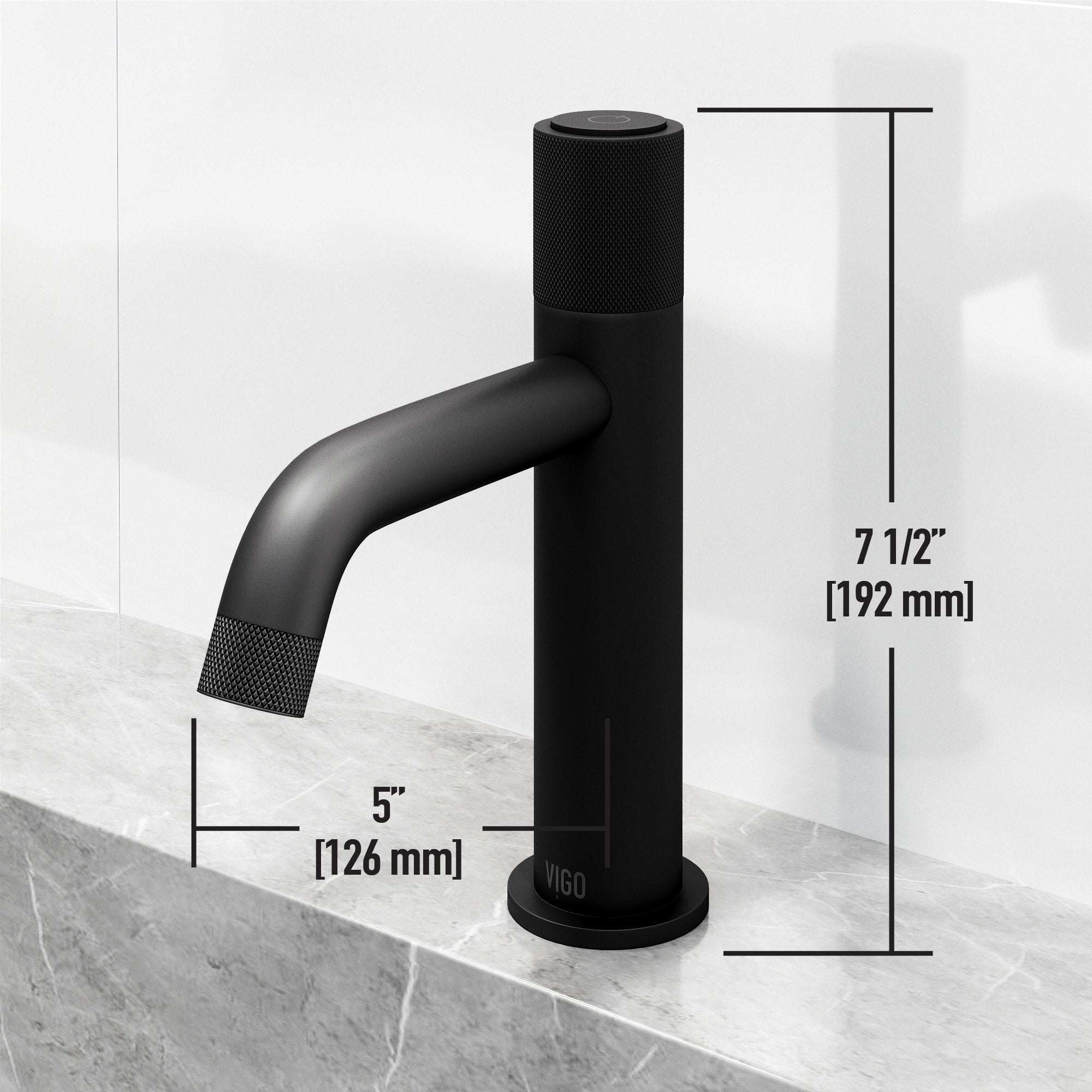 VIGO - Apollo Single Hole Bathroom Faucet In Matte Black Model# VG01048MB