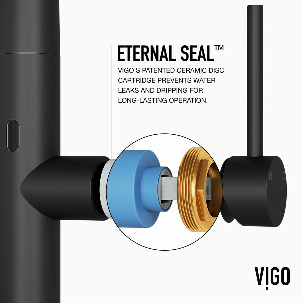 VIGO - Greenwich 18 in. Single Handle Smart Pull-Down Touchless Sensor Kitchen Faucet In Matte Black Finish Model# VG02029MBS