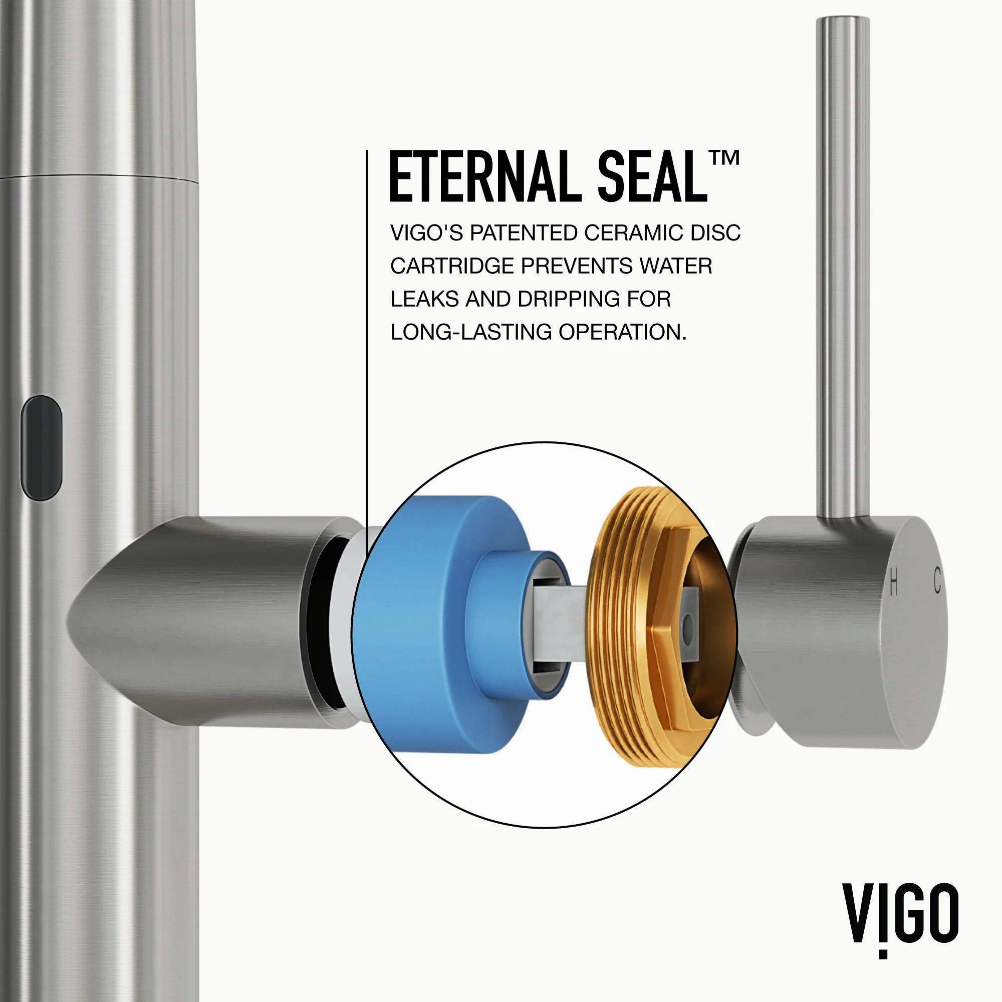 VIGO - Greenwich 18 in. Single Handle Smart Pull-Down Touchless Sensor Kitchen Faucet In Stainless Steel Finish Model# VG02029STS