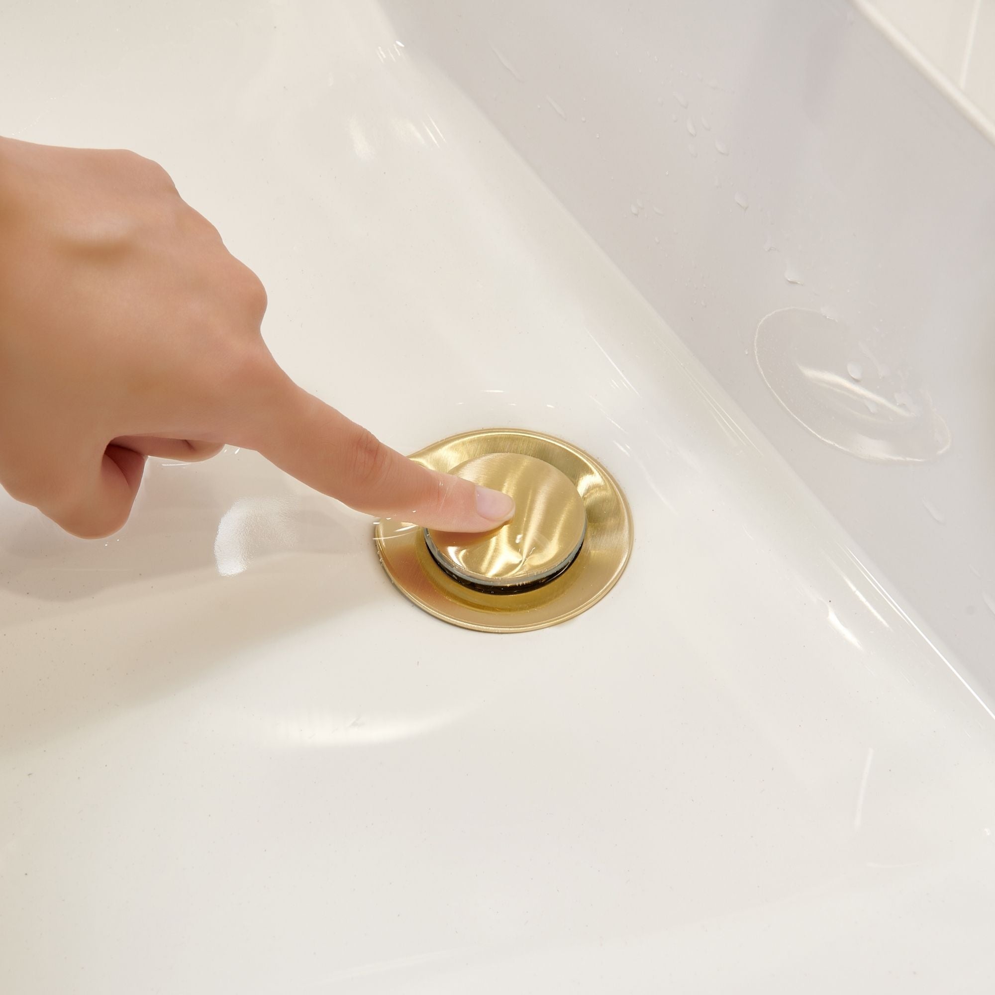 Oakland Wide Spread 2 Handle Bathroom Sink Faucet with Pop Up Drain in Satin Gold – Model #KSB8236SG