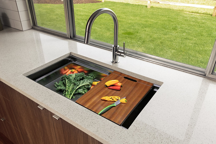 Nantucket Sinks 32" Pro Series Workstation Undermount Stainless Steel Kitchen Sink Model# ZR-PS-3220-16