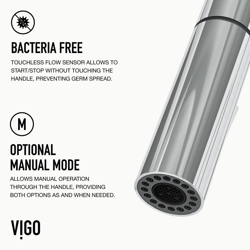 VIGO - Greenwich 18 in. Single Handle Smart Pull-Down Touchless Sensor Kitchen Faucet In Chrome Finish Model# VG02029CHS