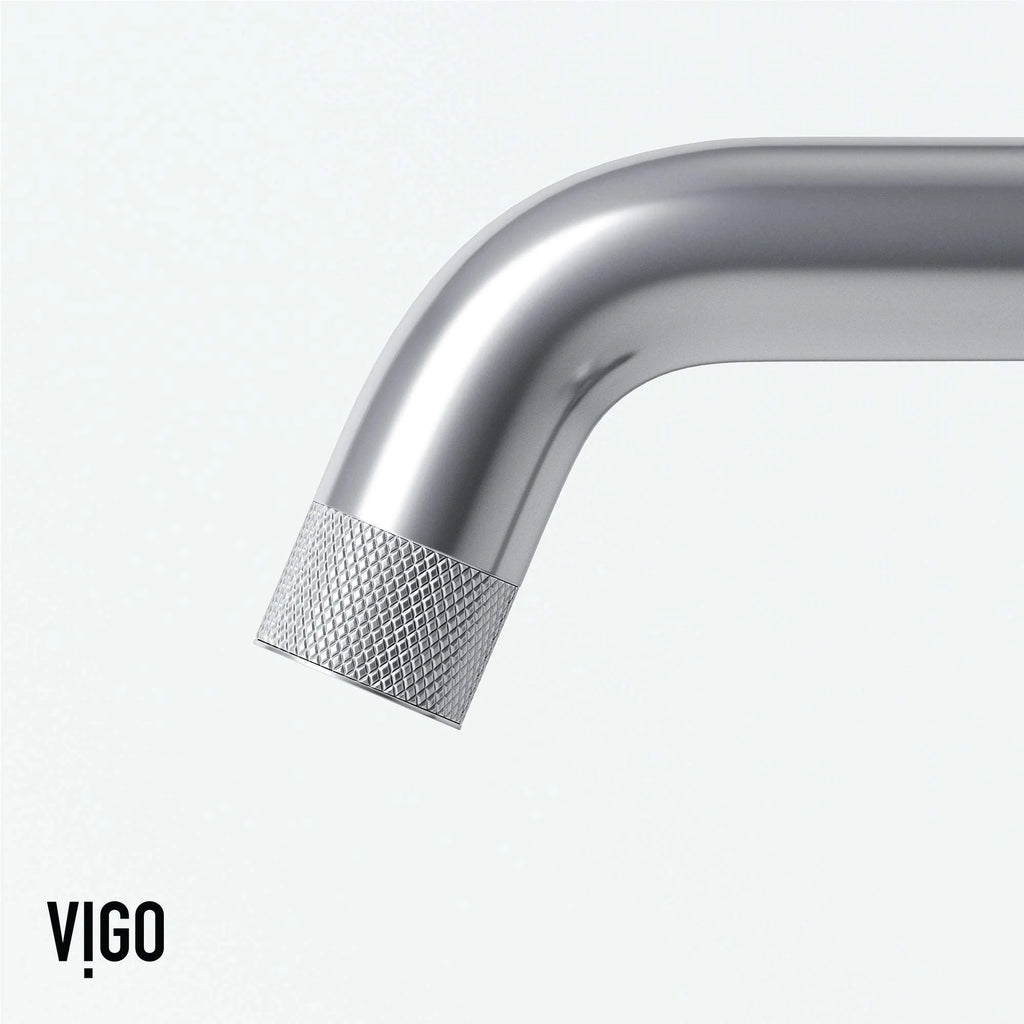 VIGO - Cass Single Hole Bathroom Faucet with Knurled Wheel Handle In Chrome Model# VG01047CH