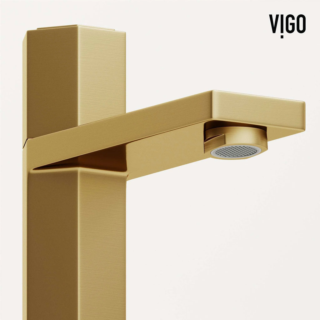 VIGO - Hart Nova Single Hole Bathroom Faucet In Matte Brushed Gold Model# VG01053MG