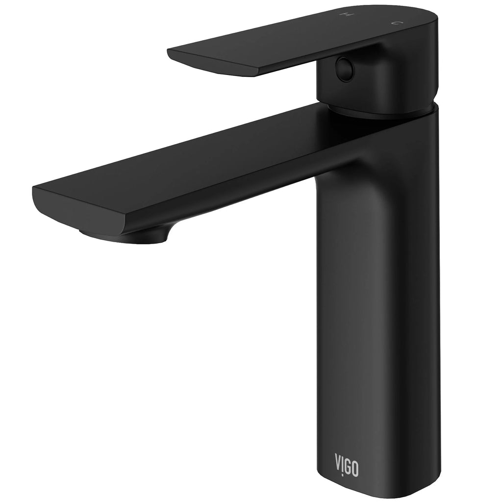 VIGO - Davidson Single Hole Single Lever Bathroom Faucet In Matte Black Model# VG01043MB