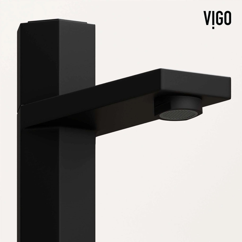 VIGO - Hart Nova Single Hole Bathroom Faucet In Matte Black Model# VG01053MB