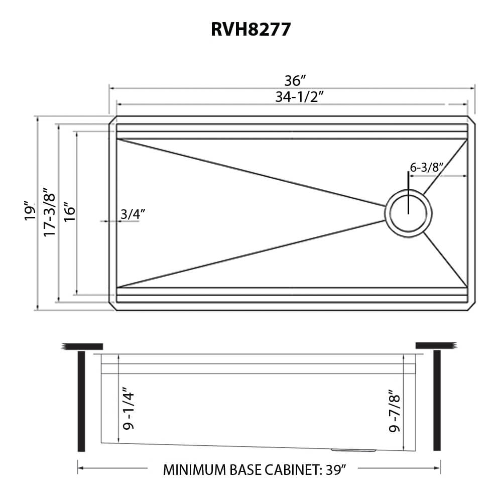 Dual Tier Ruvati 36-inch Workstation Dual Tier Ledge Kitchen Sink Undermount 16 Gauge Stainless Steel – Model # RVH8277