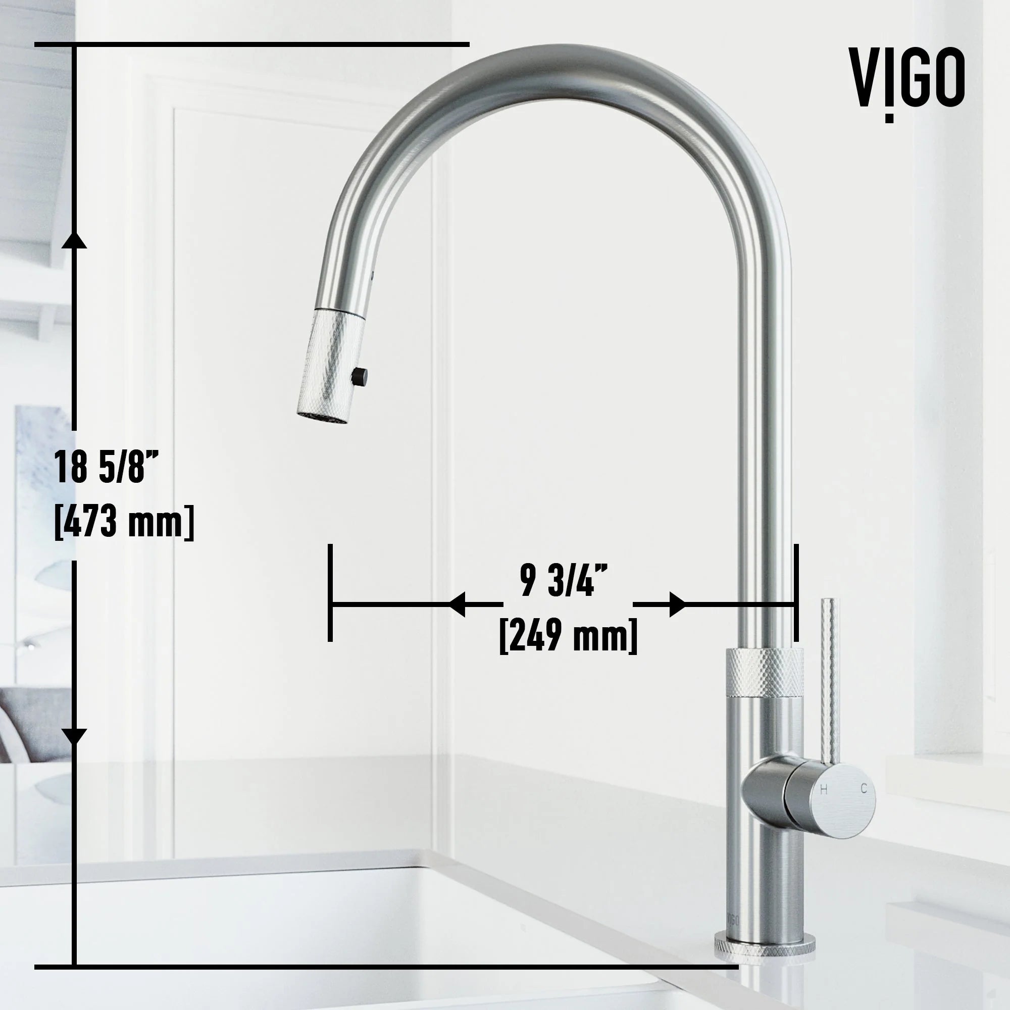 VIGO - Bristol Pull-Down Single Lever Kitchen Faucet In Stainless Steel Model# VG02033ST