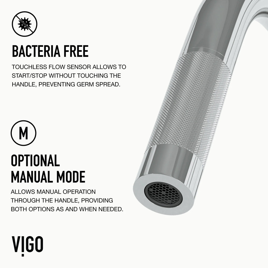 VIGO - Gramercy 17" Single Handle Smart Pull-Down Kitchen Touchless Faucet In Chrome Model# VG02008CHS
