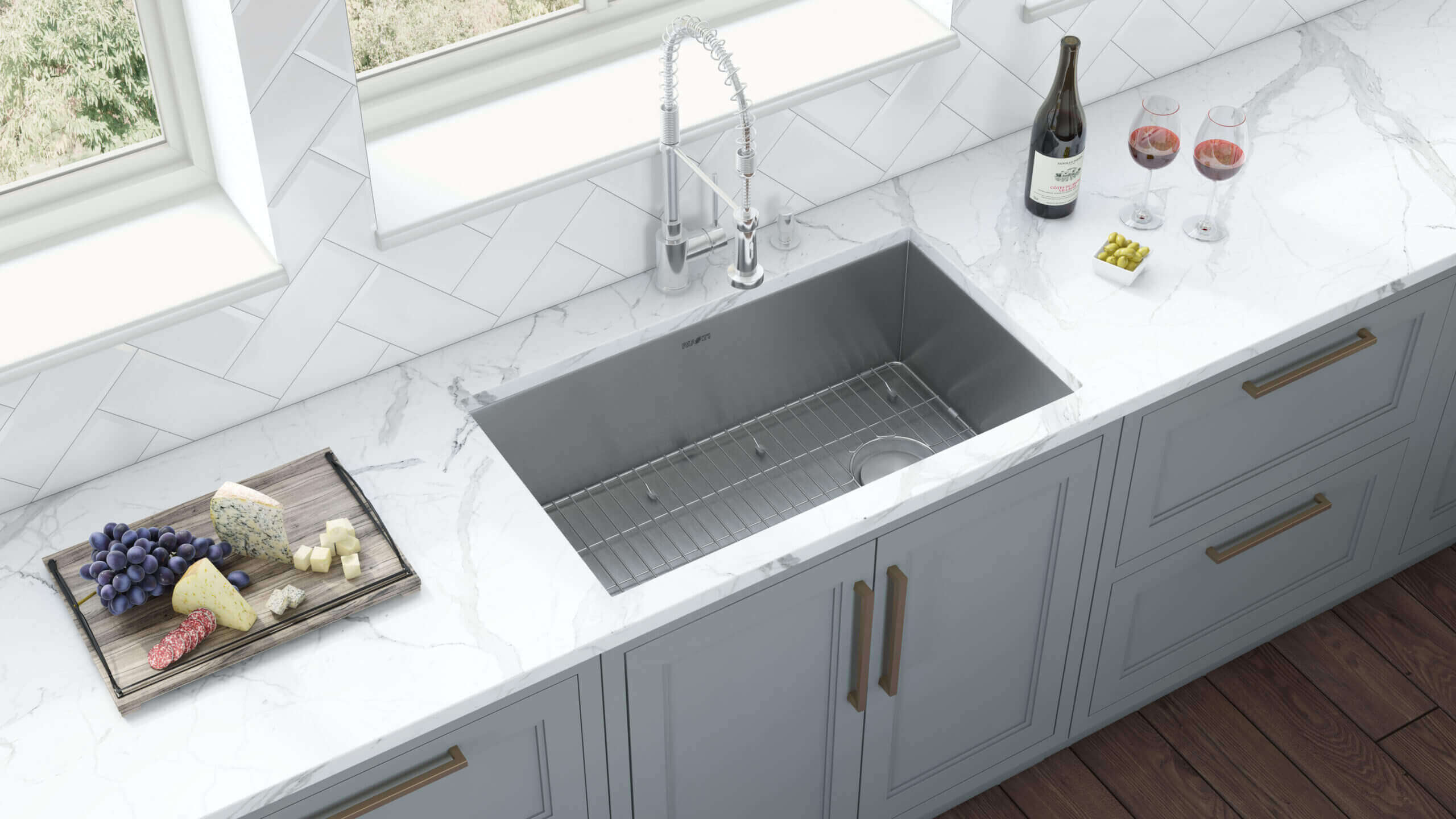 Tribeca Ruvati 27-inch Slope Bottom Offset Drain Undermount Kitchen Sink Single Bowl Stainless Steel – Model # RVH7470