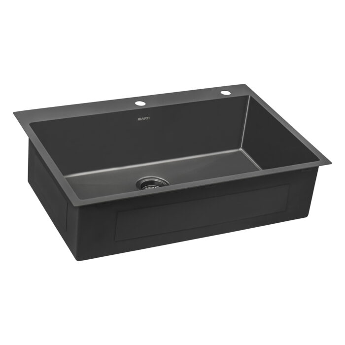Terraza  Ruvati 33" x 22"Gunmetal Black Stainless-Steel Drop-in Top mount Kitchen Sink 16 Gauge Single Bowl – Model# RVH5005BL