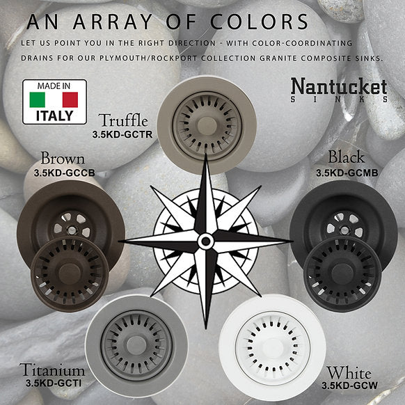 Nantucket Sinks -33" Undermount Granite Composite Sink In Titanium Color Model# PR3320-TI-UM