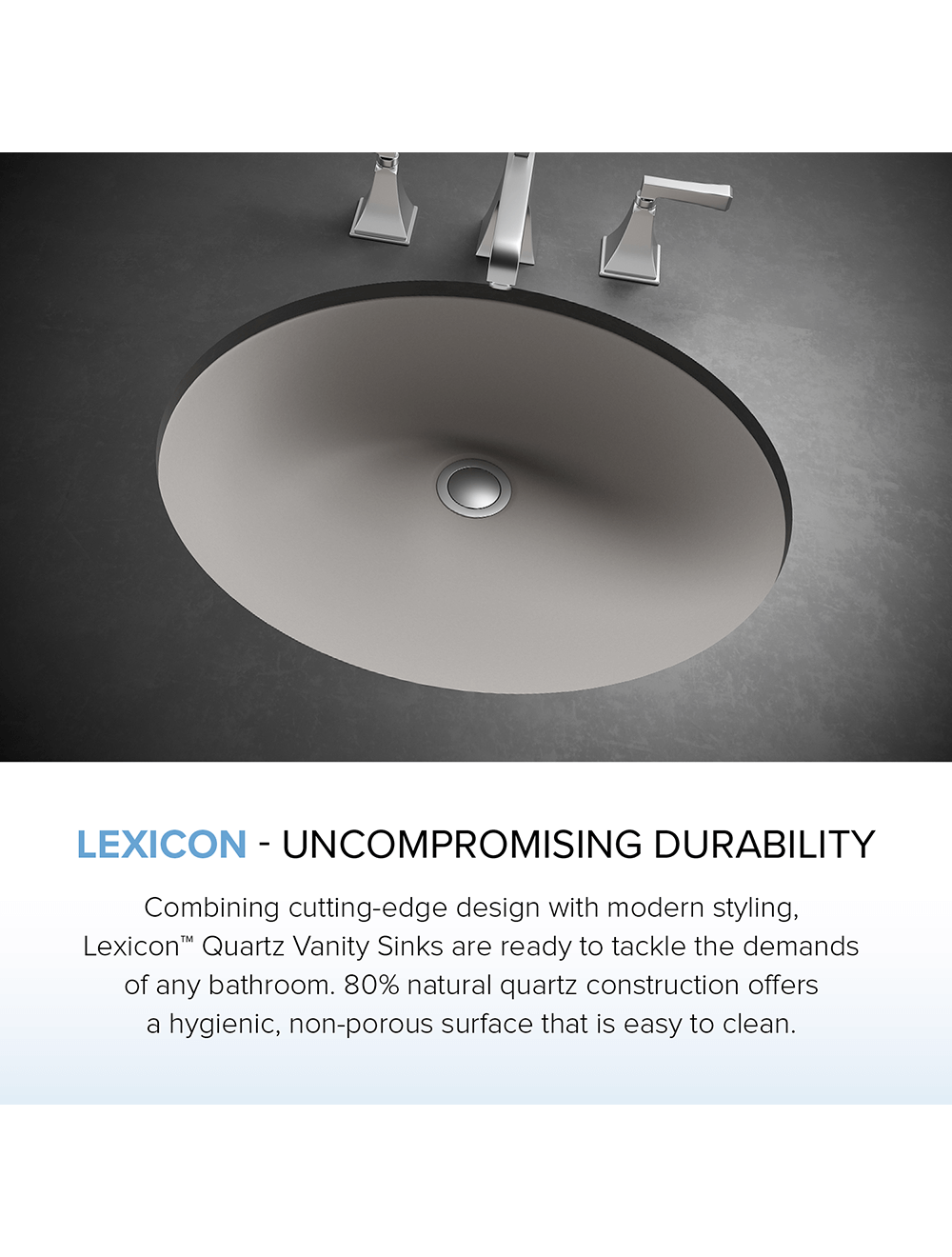 Lexicon Platinum V210 Quartz Composite Oval Vanity Sink Model# V210