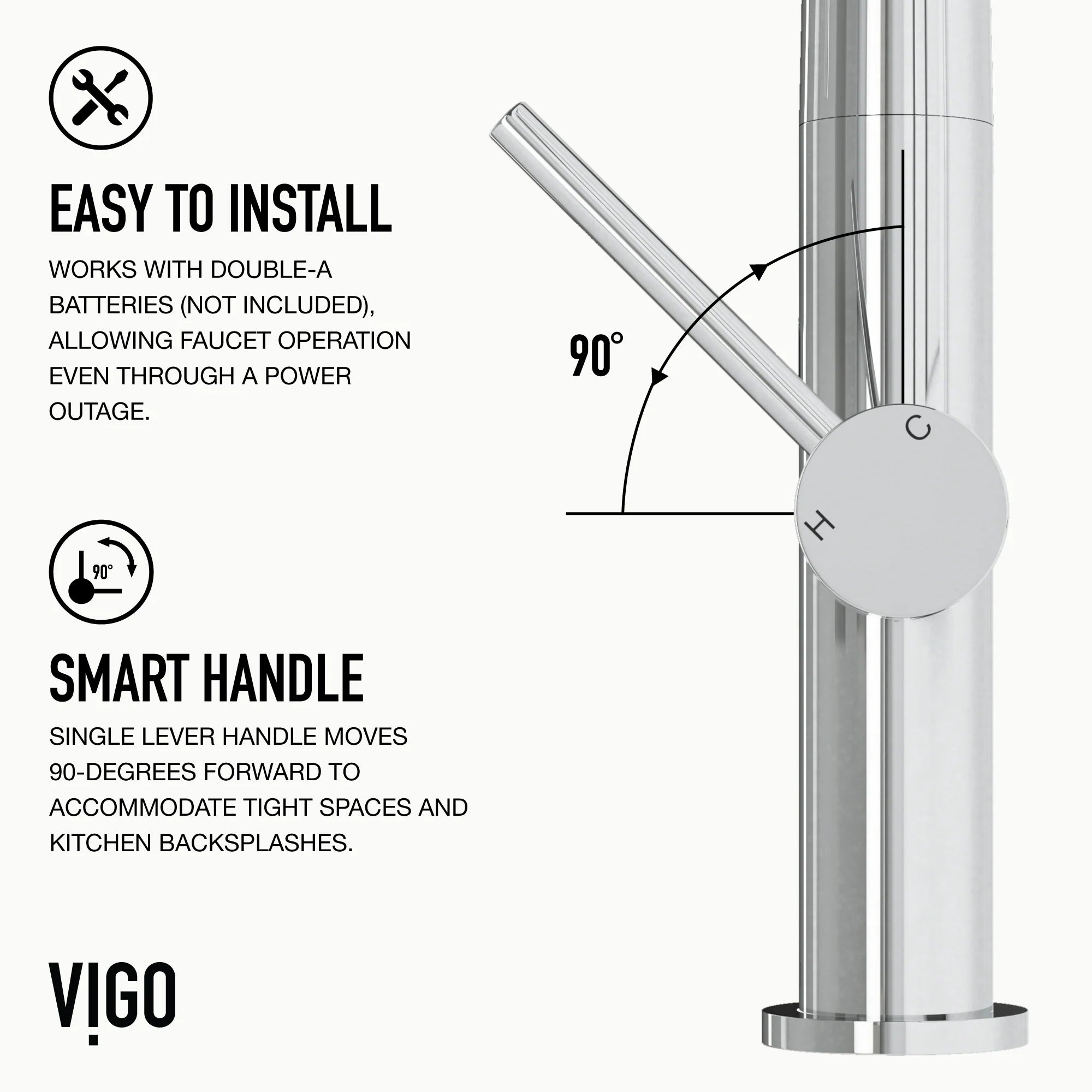 VIGO - Greenwich 18 in. Single Handle Smart Pull-Down Touchless Sensor Kitchen Faucet In Chrome Finish Model# VG02029CHS