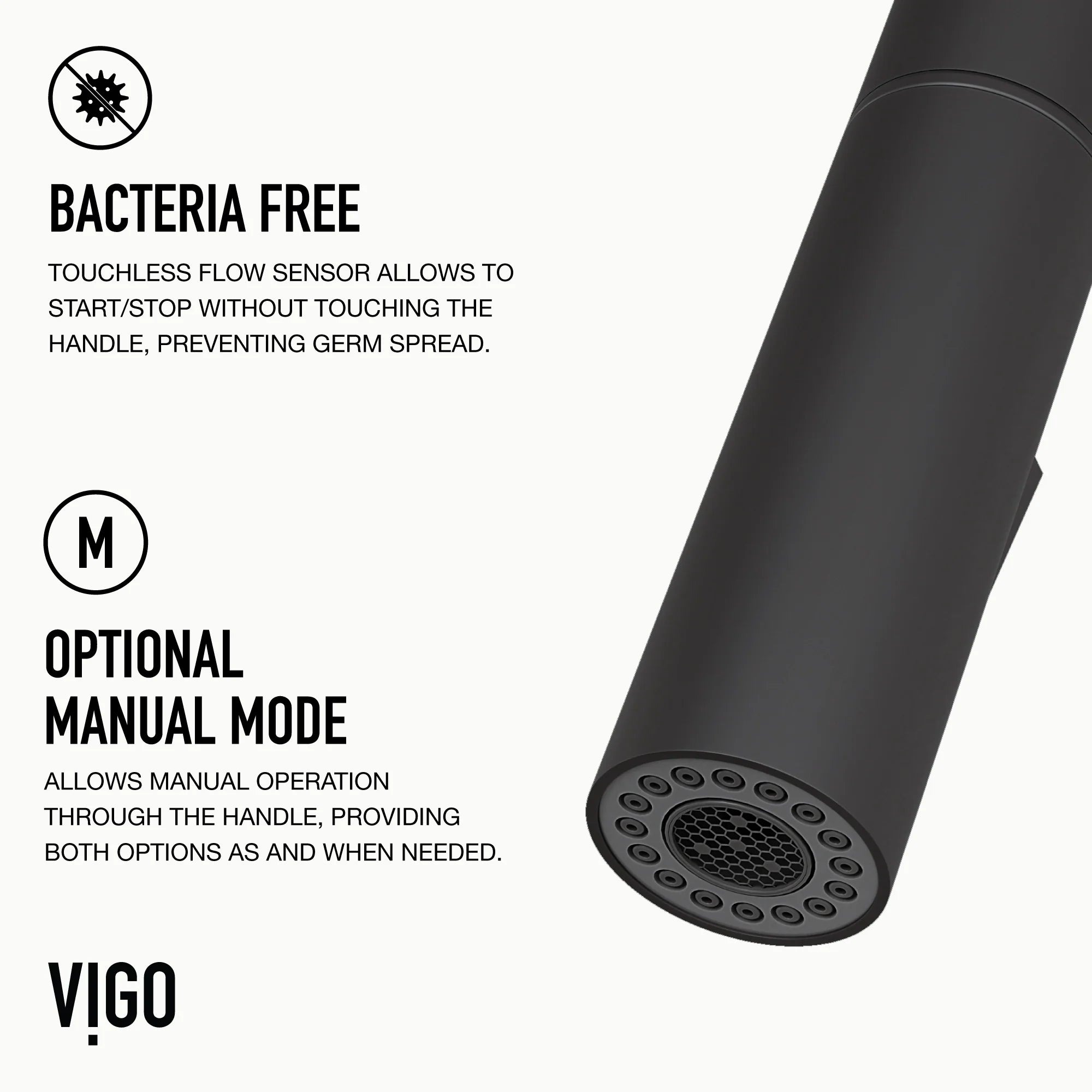 VIGO - Greenwich 18 in. Single Handle Smart Pull-Down Touchless Sensor Kitchen Faucet In Matte Black Finish Model# VG02029MBS