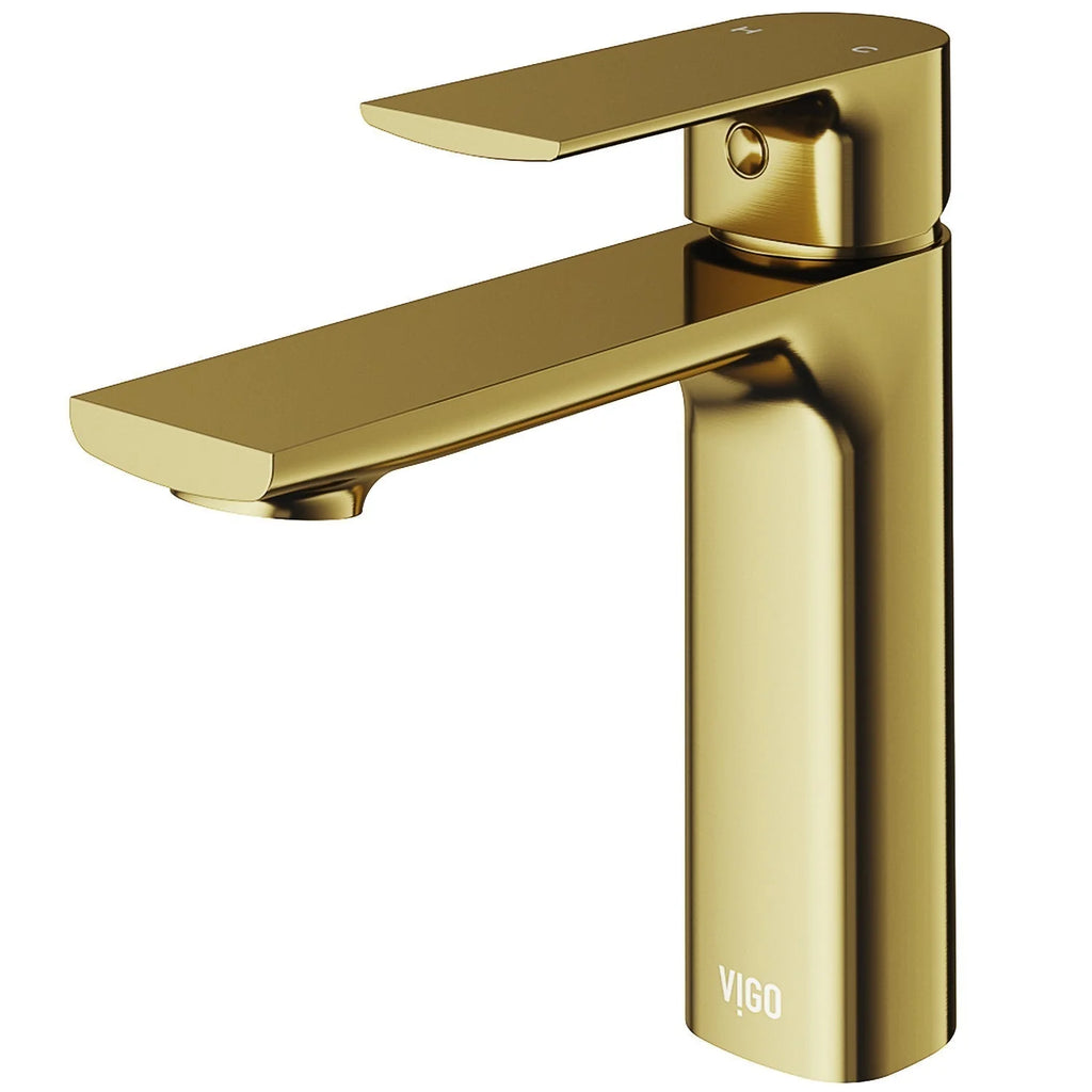 VIGO - Davidson Single Hole Single Lever Bathroom Faucet In Matte Brushed Gold Model# VG01043MG