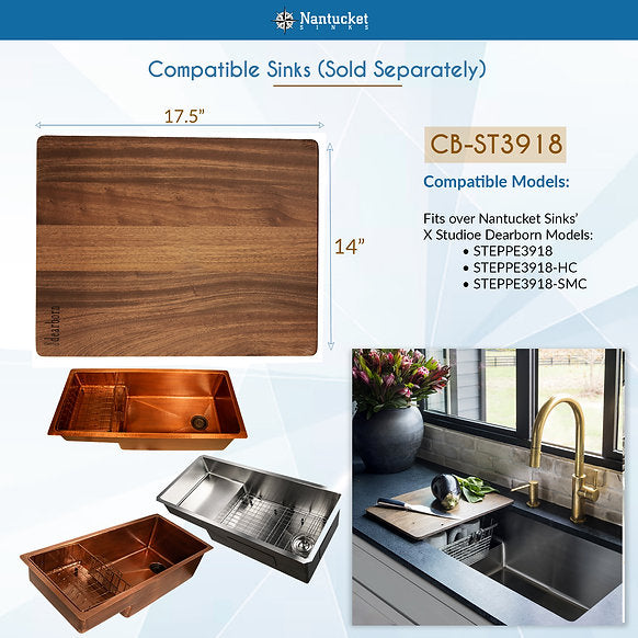 Nantucket Sinks - 39" Undermount Stainless Steel Kitchen Sink with Raised Platform Shelf Model# STEPPE3918