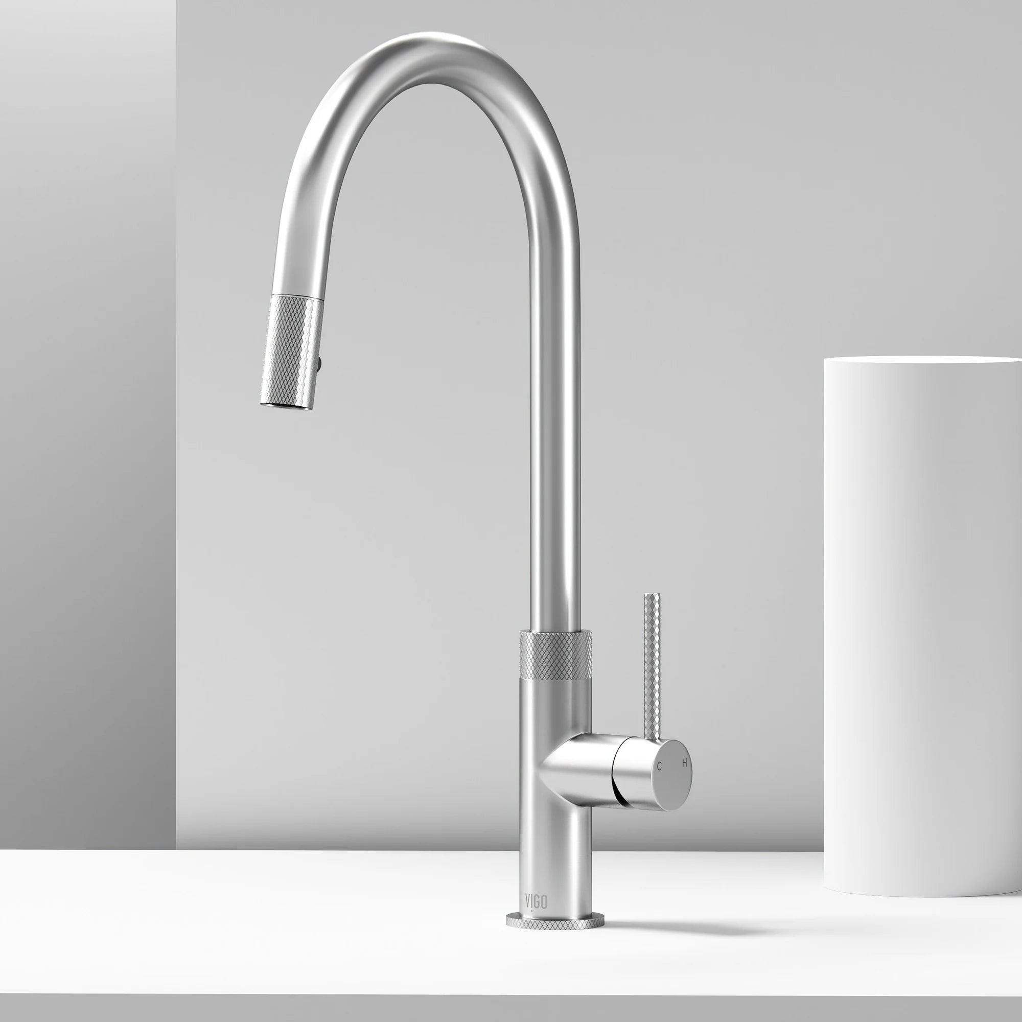 VIGO - Bristol Pull-Down Single Lever Kitchen Faucet In Stainless Steel Model# VG02033ST