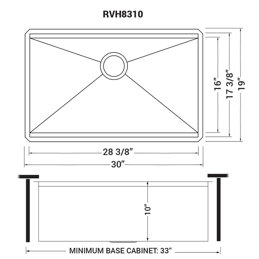 Roma Ruvati 30-inch Workstation Ledge Undermount 16 Gauge Stainless Steel Kitchen Sink Single Bowl – RVH8310