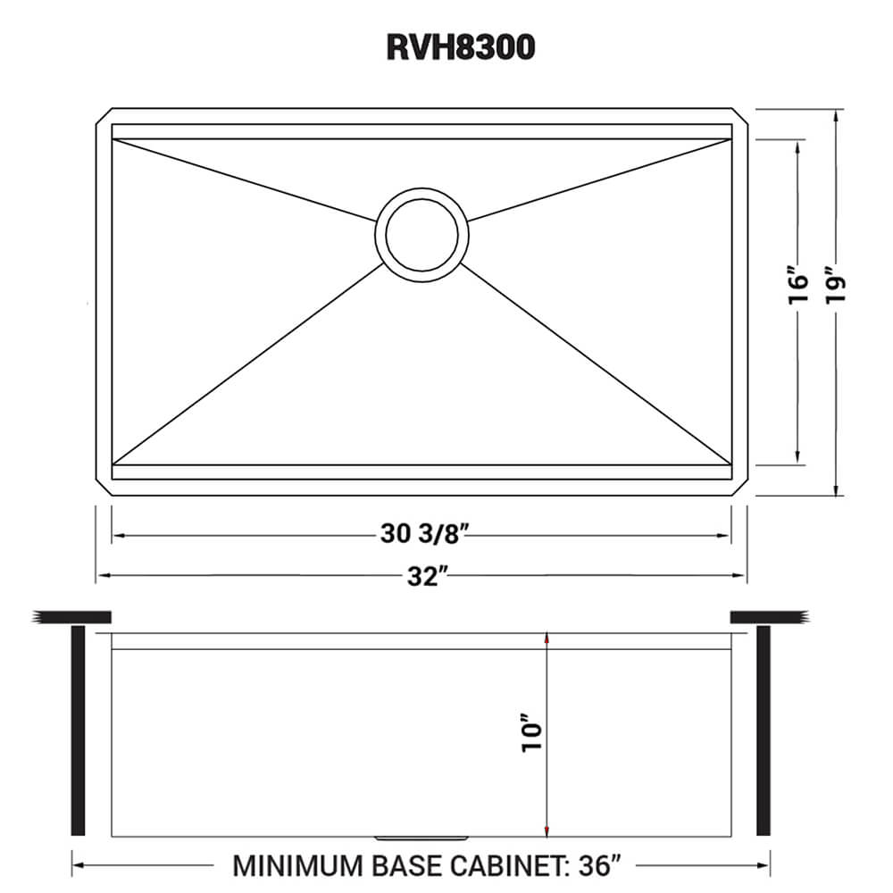 Roma Ruvati 32-inch Workstation Ledge Undermount 16 Gauge Stainless Steel Kitchen Sink Single Bowl – Model # RVH8300