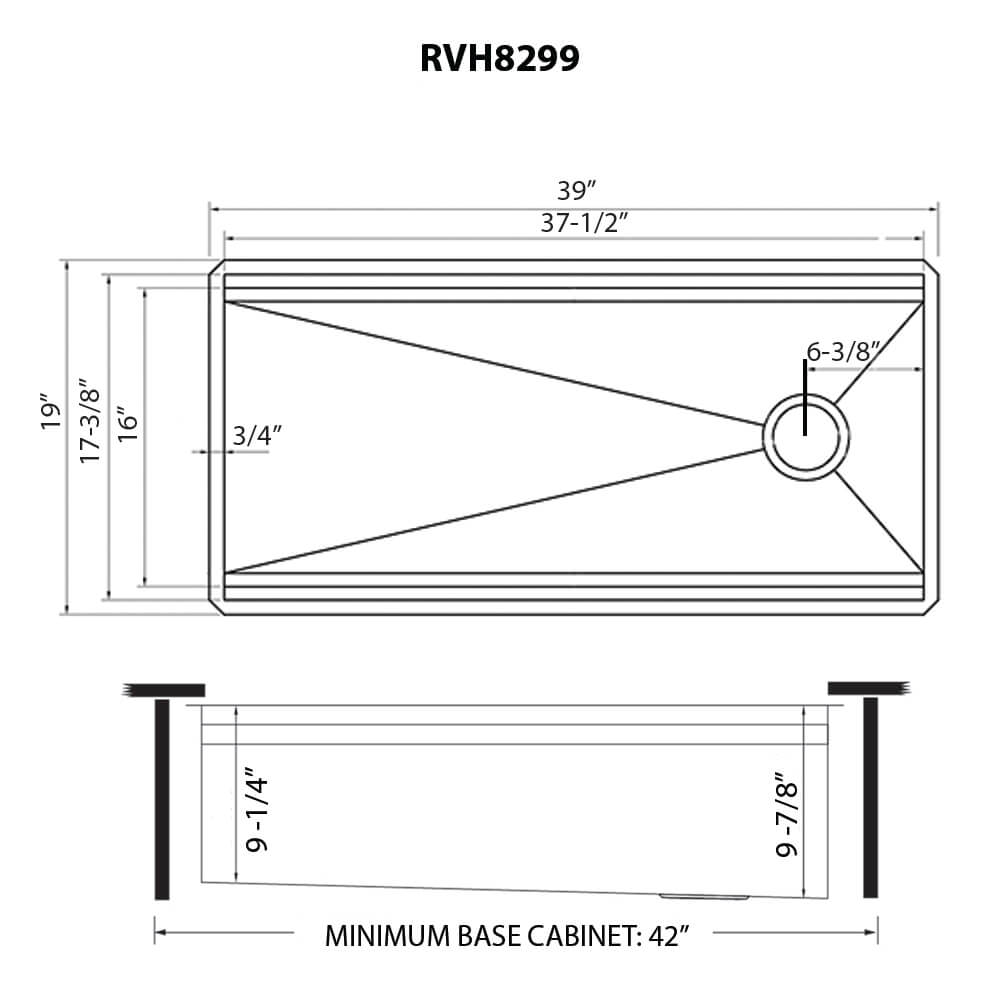 Dual Tier Ruvati 39-inch Workstation Dual Tier Kitchen Sink Undermount 16 Gauge Stainless Steel – Model # RVH8299
