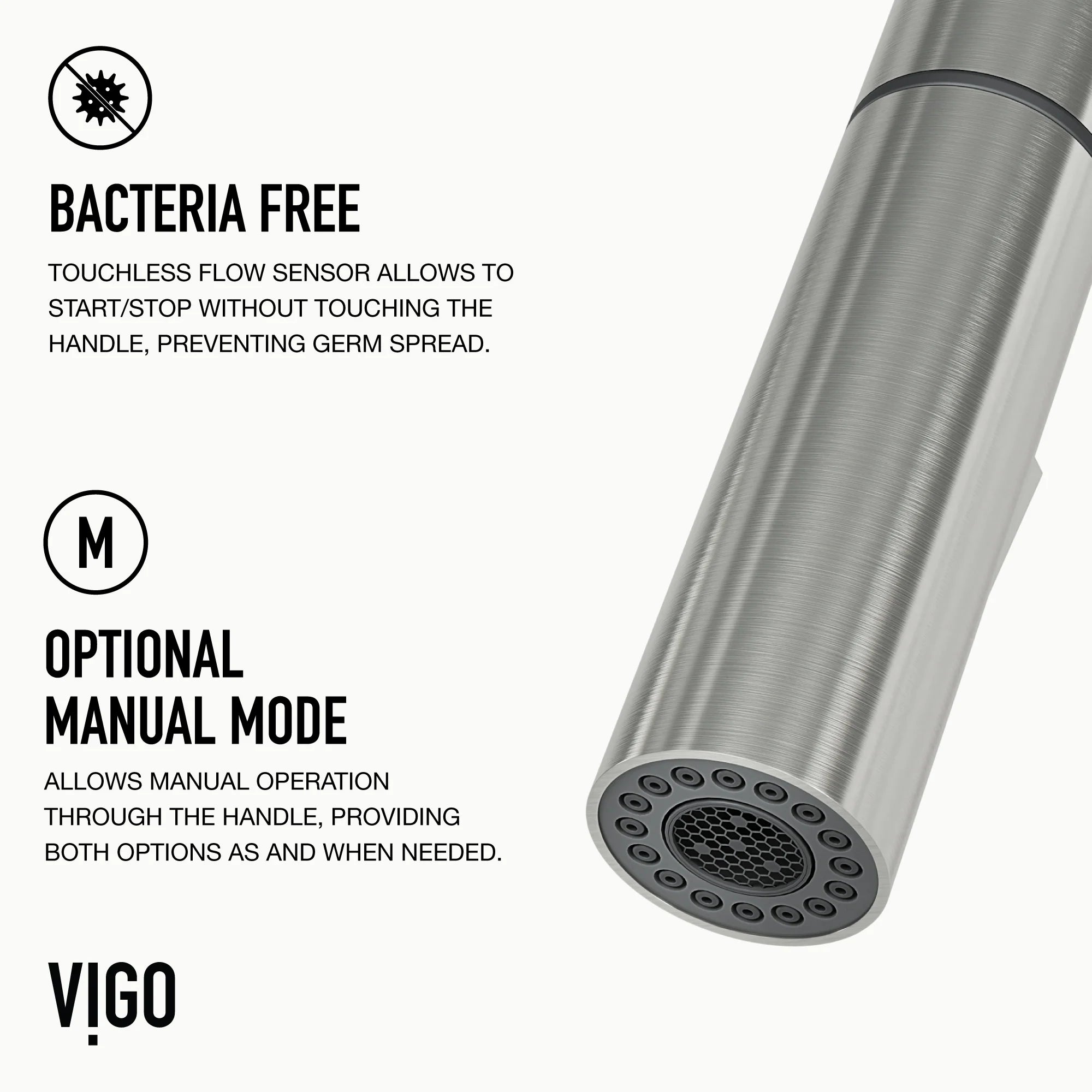 VIGO - Greenwich 18 in. Single Handle Smart Pull-Down Touchless Sensor Kitchen Faucet In Stainless Steel Finish Model# VG02029STS