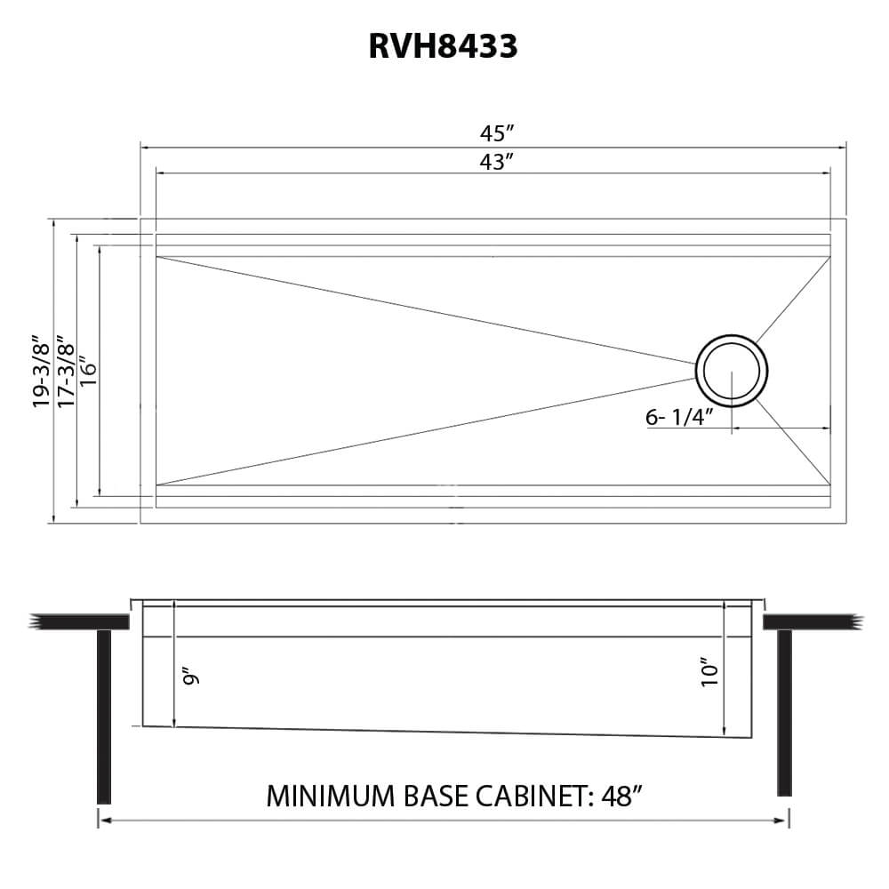 Dual Tier Model: RVH8433 Ruvati 45-inch Workstation Two-Tiered Ledge Kitchen Sink Drop-in Topmount 16 Gauge Stainless Steel – RVH8433