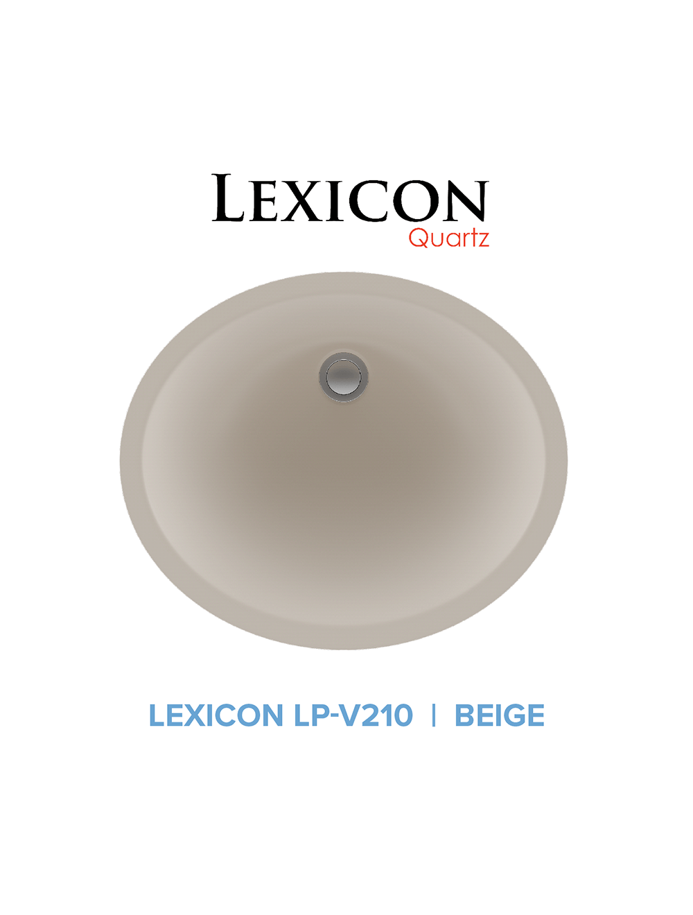 Lexicon Platinum V210 Quartz Composite Oval Vanity Sink Model# V210
