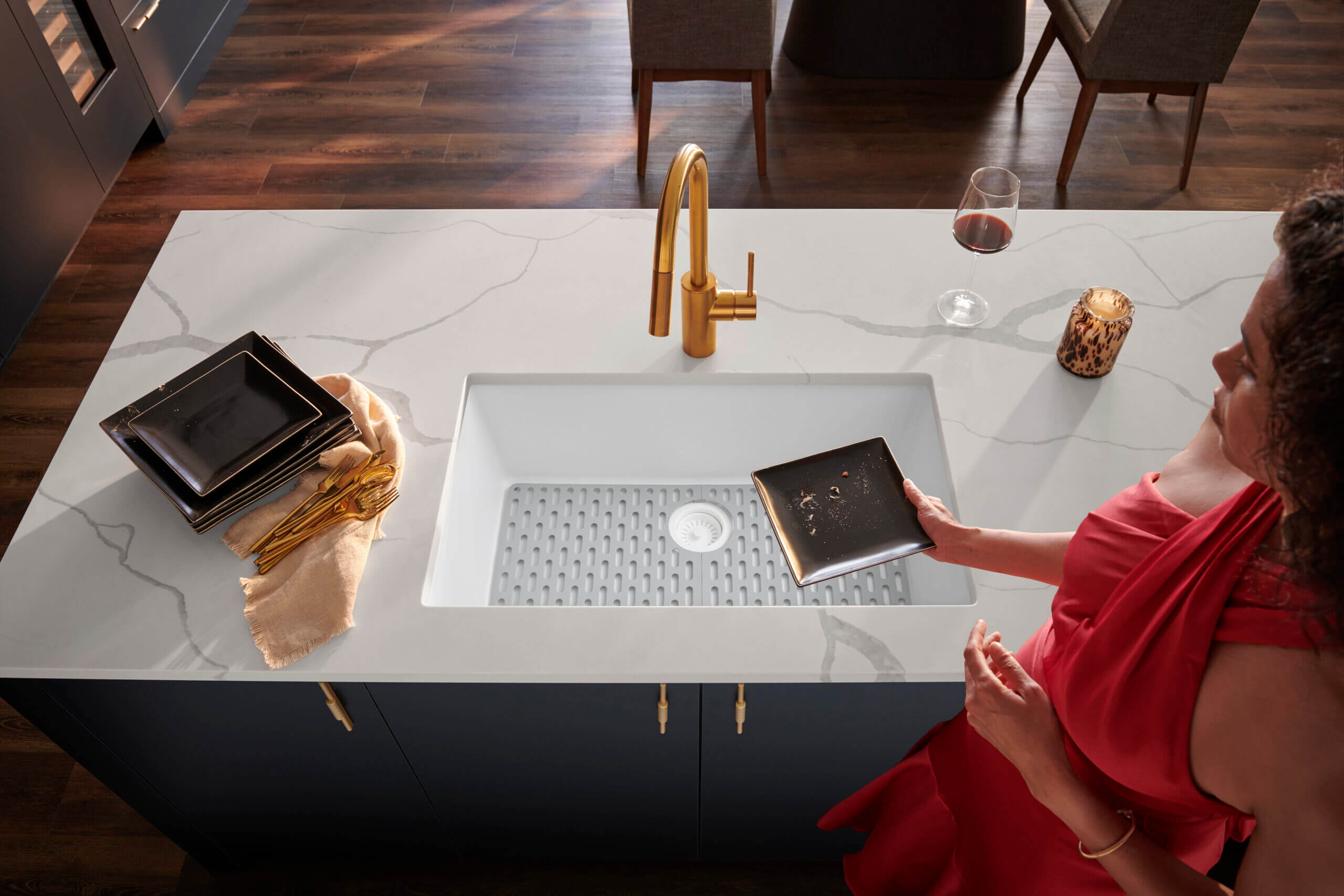 epiGranite Model: RVG2030WH Ruvati 30 x 18 inch Granite Composite Quartz Undermount Single Bowl Kitchen Sink – Arctic White Matte – RVG2030WH