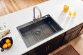 Terraza  Ruvati 33" x 22"Gunmetal Black Stainless-Steel Drop-in Top mount Kitchen Sink 16 Gauge Single Bowl – Model# RVH5005BL