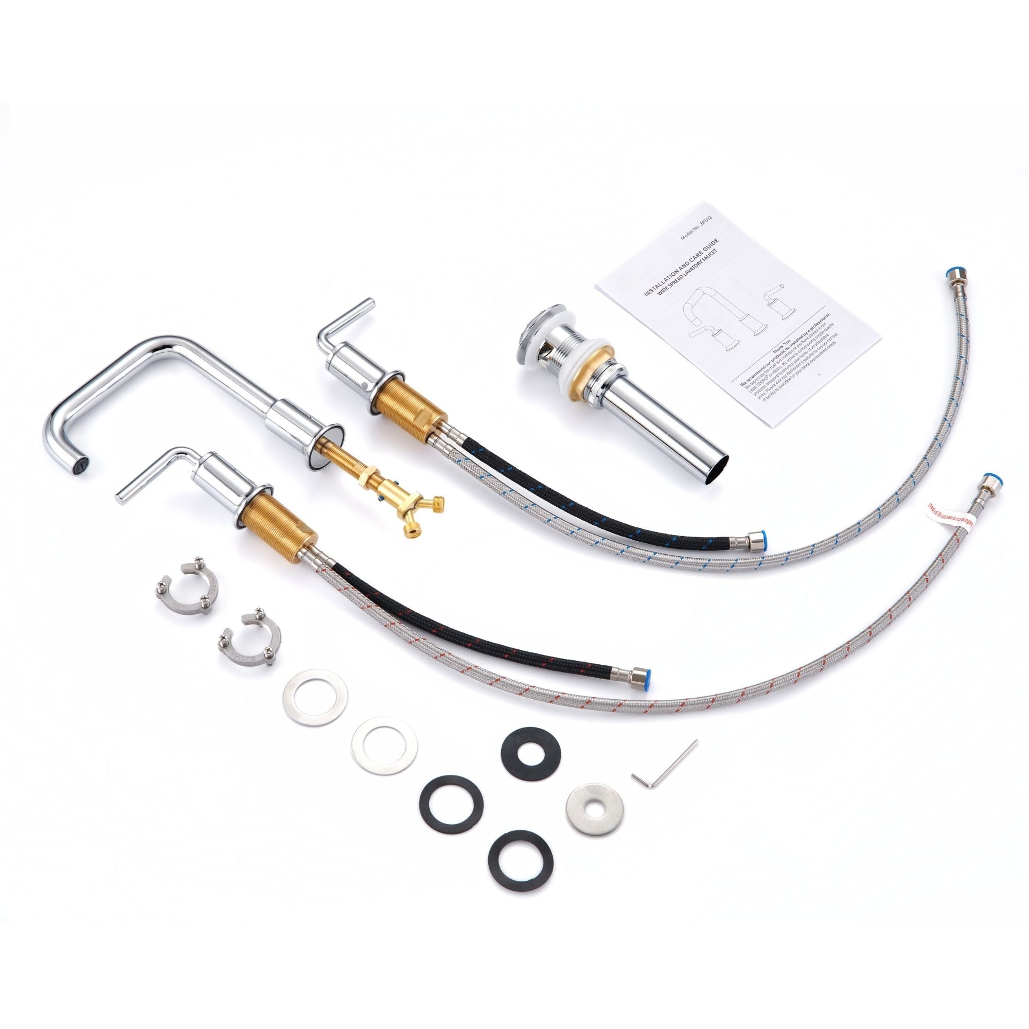 Oakland Wide Spread Bathroom Sink Faucet with Pop Up Drain in Chrome– Model #KSB8236C