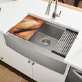 Verona Ruvati 33-inch Apron-front Workstation Farmhouse Kitchen Sink 16 Gauge Stainless Steel Single Bowl – Model # RVH9200