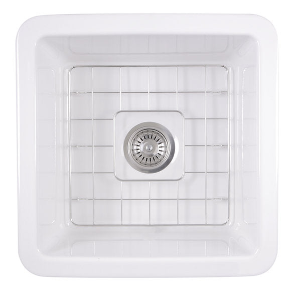 Nantucket Sinks - 18" Undermount Or Top Mount Fireclay Kitchen/Bar/Prep Sink Model# Wellfleet-1818W