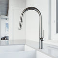 VIGO - Greenwich 18 in. Single Handle Pull-Down Kitchen Faucet In Stainless Steel Finish Model# VG02029ST