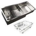 Nantucket Sinks - 39" Undermount Stainless Steel Kitchen Sink with Raised Platform Shelf Model# STEPPE3918